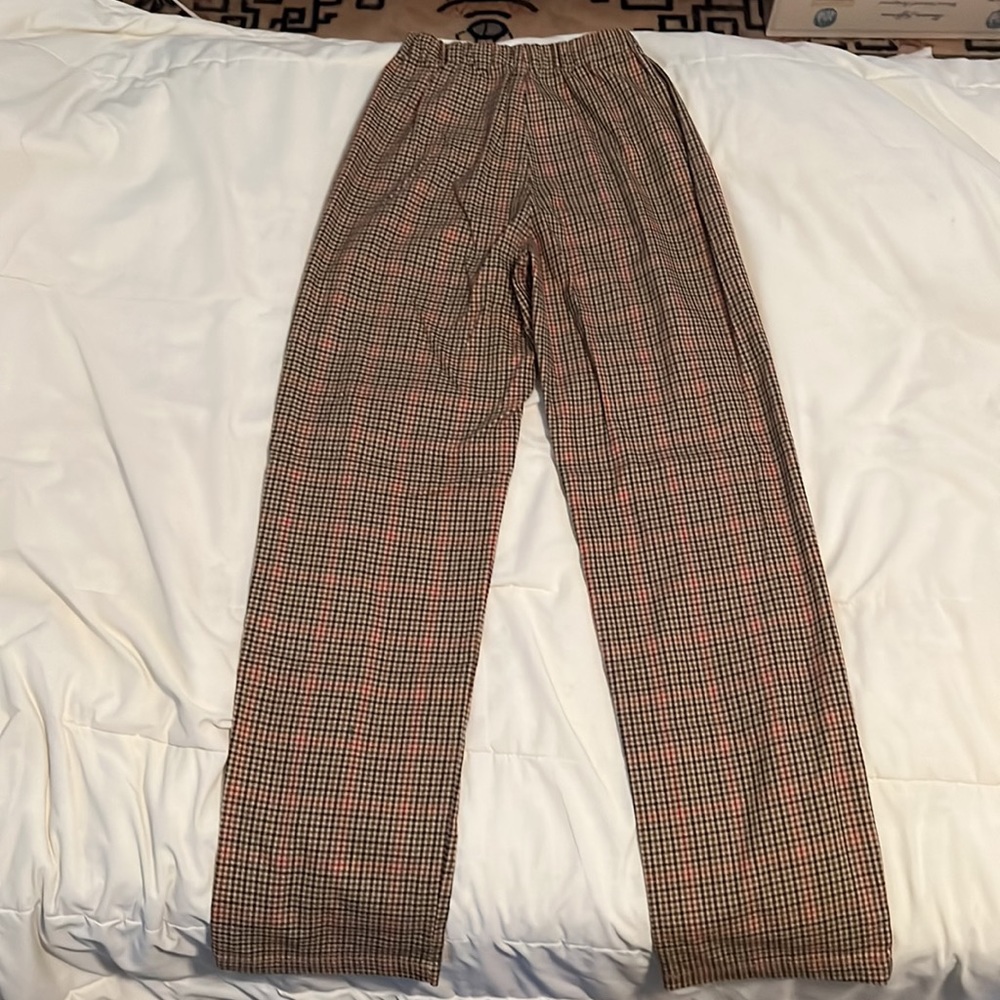 Plaid high waisted trousers! Size small - Picture 4 of 5